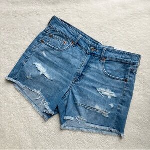 NWT American Eagle AE Low Rise Denim Tomgirl Shorts Denim Bright Blue 4”